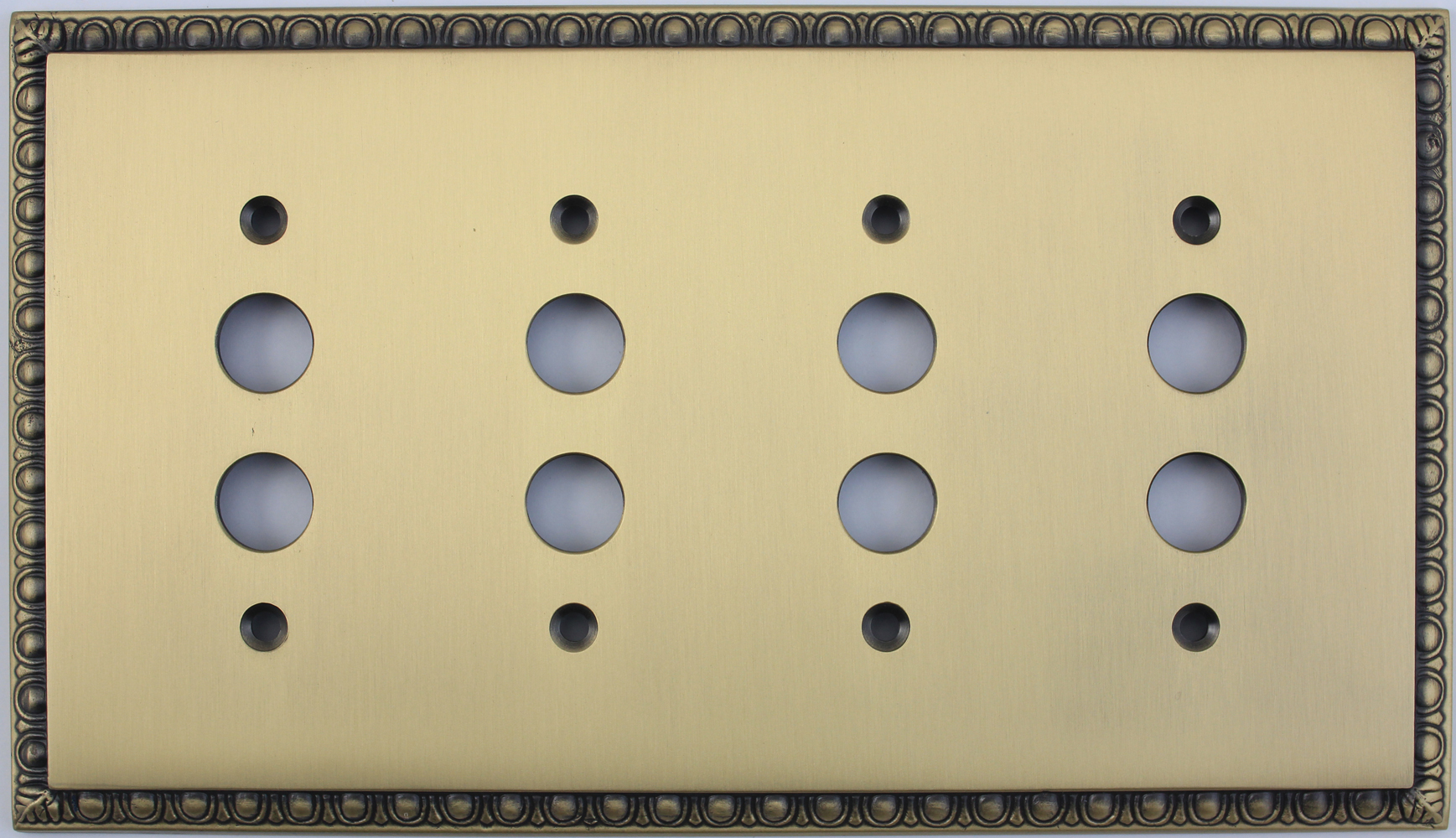 Classic Accents, Inc. Egg & Dart Antique Brass Four Gang Push Button Light Switch Plate