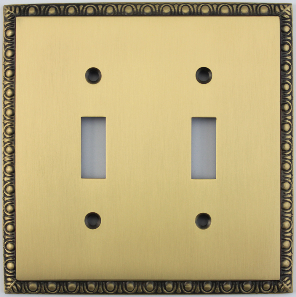Classic Accents, Inc. Egg & Dart Antique Brass Two Gang Toggle Light