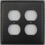 Egg & Dart Oil Rubbed Bronze Two Gang Duplex Outlet Wall Plate
