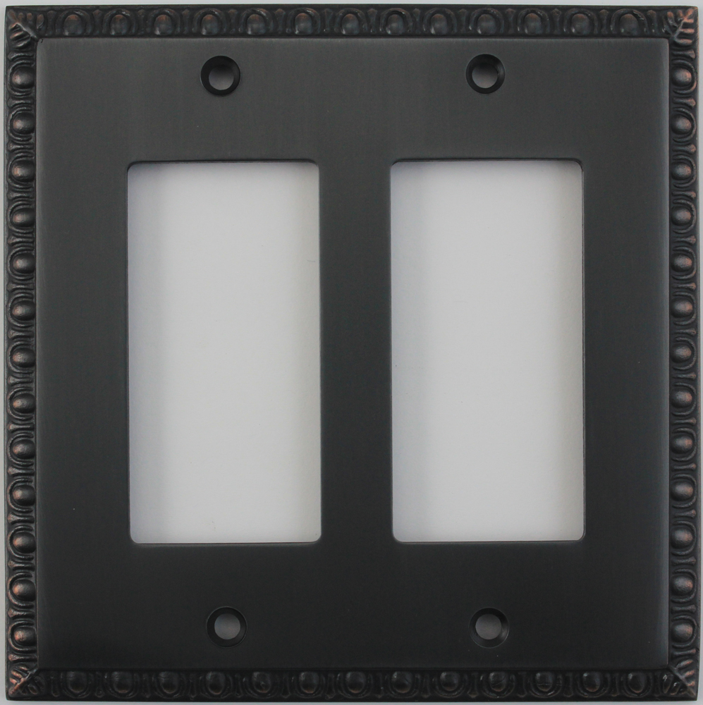 Classic Accents, Inc. Egg & Dart Oil Rubbed Bronze Two Gang GFI Outlet