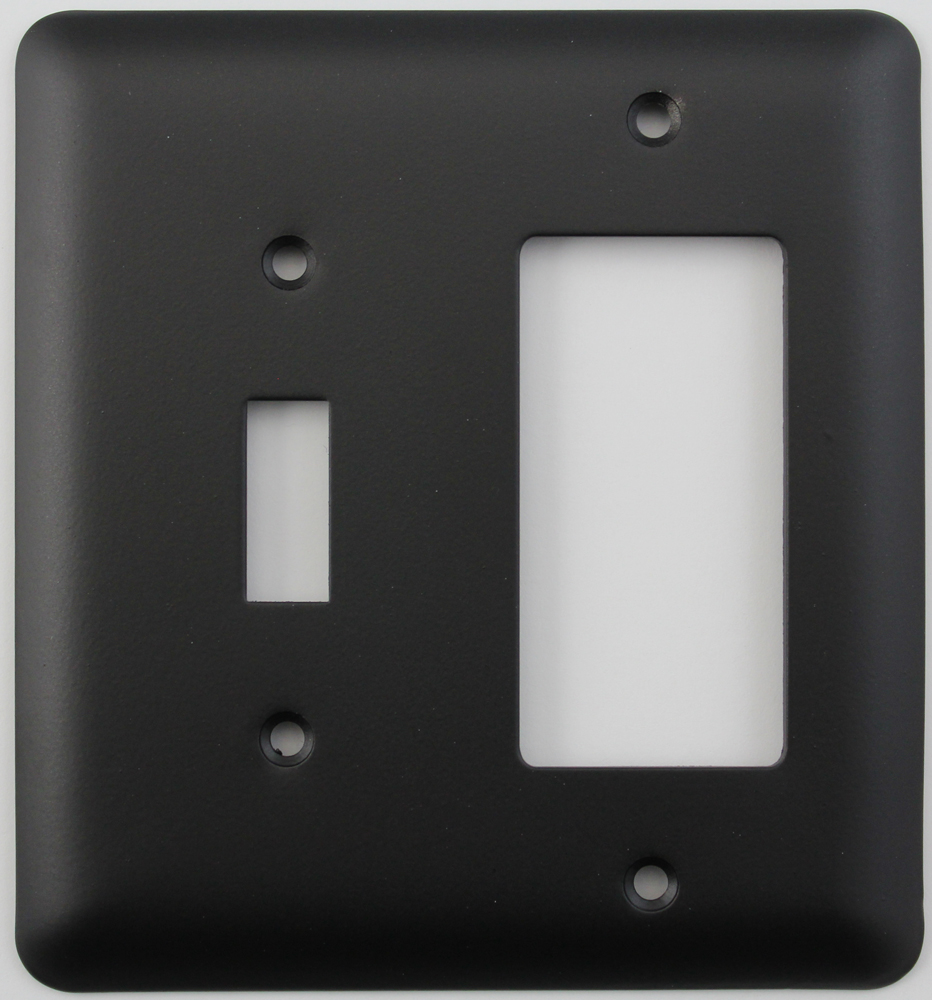 Classic Accents, Inc. Rounded Black 2 Gang Switch Plate 1 Toggle 1