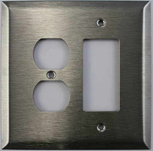 Classic Accents Inc Jumbo Satin Stainless Steel 2 Gang Combo Wall Plate 1 Duplex Gfci Rocker - Oversized Stainless Steel Wall Plates Classic Accents Inc Jumbo Satin Stainless Steel 2 Gang Combo Wall Plate 1 Duplex Gfci Rocker - Oversized Stainless Steel Wall Plates