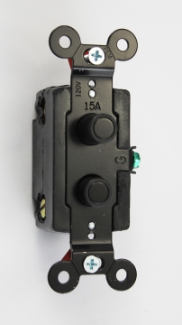 Single Pole Push Button Light Switch Black Inlay
