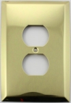Jumbo Polished Brass 1 Gang Duplex Outlet Wall Plate