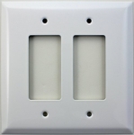 Jumbo White Two Gang GFI/Rocker Switch Plate