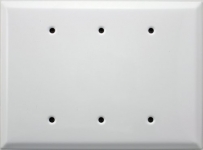 Jumbo White Three Gang Blank Switch Plate