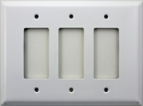 Jumbo White Three Gang GFI/Rocker Switch Plate