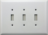 Jumbo White Three Gang Toggle Switch Plate