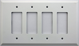 Jumbo White Four Gang GFI/Rocker Switch Plate