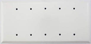 Jumbo White 5 Gang Blank Wall Plate