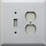 Jumbo White Two Gang Switch Plate One Toggle One Duplex Outlet
