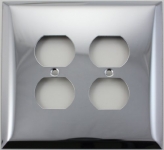 Jumbo Polished Chrome Two Gang Duplex Outlet Switch Plate