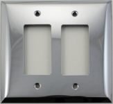 Jumbo Polished Chrome Two Gang GFI/Rocker Switch Plate