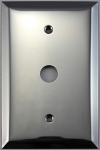 Jumbo Polished Chrome 1 Gang Wall Plate with a 5/8" Diameter Center Hole