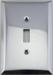 Jumbo Polished Chrome One Gang Toggle Switch Plate