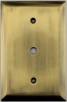 Jumbo Stamped Antique Brass One Gang Cable TV Wall Plate