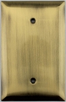Jumbo Stamped Antique Brass One Gang Blank Wall Plate