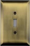 Jumbo Stamped Antique Brass One Gang Toggle Light Switch Wall Plate