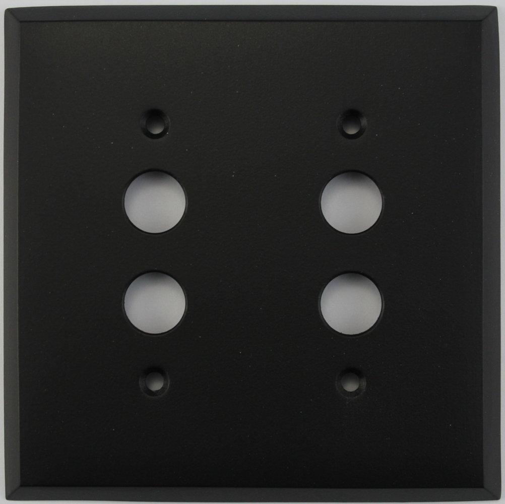 Classic Accents, Inc. Matte Black 2 Gang Push Button Switch Wall Plate