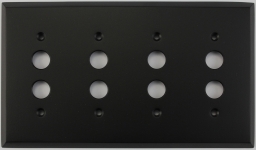 Matte Black 4 Gang Push Button Switch Wall Plate