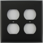 Matte Black 2 Gang Duplex Outlet Wall Plate