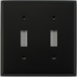 Matte Black 2 Gang Toggle Switch Wall Plate