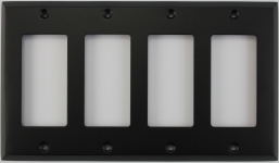 Matte Black 4 Gang GFCI/Rocker Wall Plate