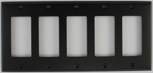 Matte Black 5 Gang GFCI/Rocker Wall Plate