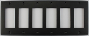 Matte Black 6 Gang GFCI/Rocker Wall Plate