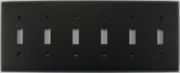 Matte Black 6 Gang Toggle Switch Wall Plate