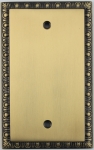 Egg & Dart Antique Brass One Gang Blank Wall Plate