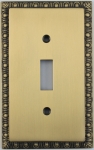 Egg & Dart Antique Brass One Gang Toggle Light Switch Plate