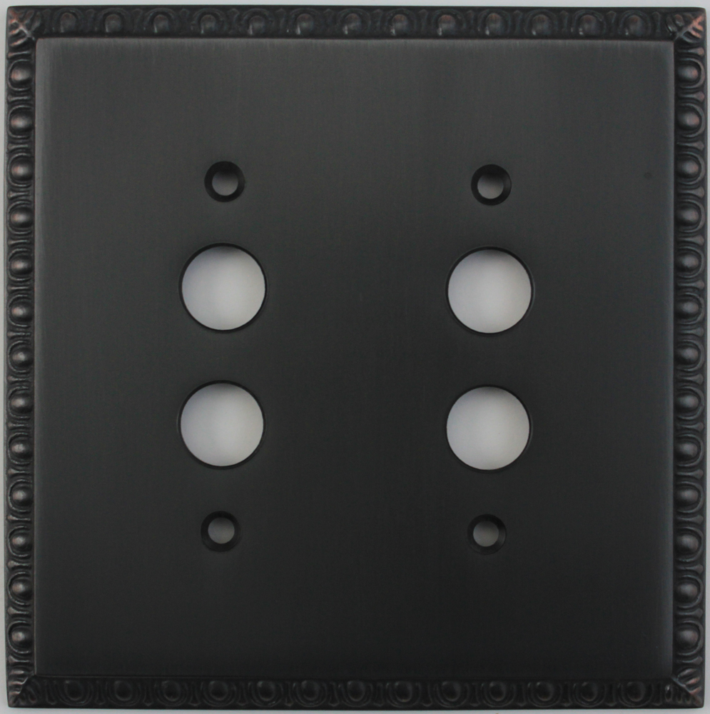 Classic Accents, Inc. Egg & Dart Oil Rubbed Bronze Two Gang Push Button Light Switch Plate