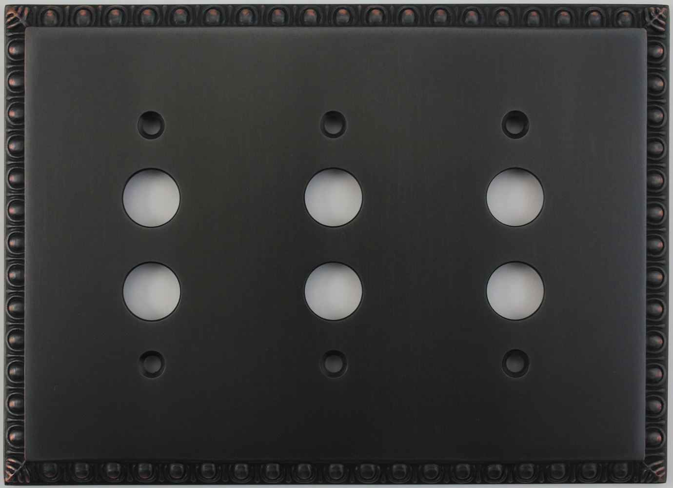 Classic Accents, Inc. Egg & Dart Oil Rubbed Bronze Three Gang Push Button Light Switch Plate
