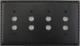 Egg & Dart Oil Rubbed Bronze Four Gang Push Button Light Switch Plate