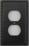 Egg & Dart Oil Rubbed Bronze One Gang Duplex Outlet Wall Plate