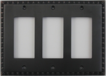 Egg & Dart Oil Rubbed Bronze Three Gang GFI Outlet/Rocker Light Switch Plate