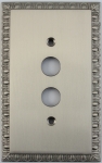 Egg & Dart Satin Nickel One Gang Push Button Light Switch Plate