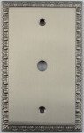 Egg & Dart Satin Nickel One Gang Cable TV Wall Plate