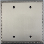 Egg & Dart Satin Nickel Two Gang Blank Wall Plate