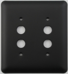 Rounded Black 2 Gang Push Button Switch Plate
