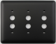 Rounded Black 3 Gang Push Button Switch Plate