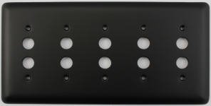 Rounded Black 5 Gang Push Button Switch Plate