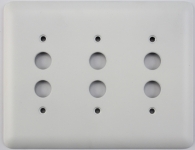 Rounded White 3 Gang Push Button Light Switch