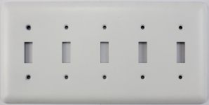 Rounded White 5 Gang Toggle