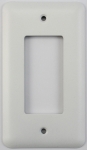 Rounded White 1 Gang GFCI/Rocker Plate