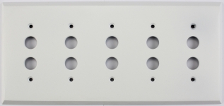 Matte White 5 Gang Push Button Switch Wall Plate