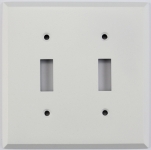 Matte White 2 Gang Toggle Switch Wall Plate