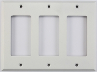 Matte White 3 Gang GFCI/Rocker Wall Plate