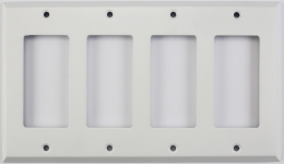 Matte White 4 Gang GFCI/Rocker Wall Plate